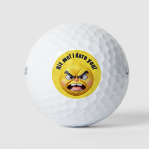 Pelotas De Golf Personalización de la Emoji 3D amarilla enojada