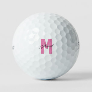 Pelotas De Golf Personalización de Titular Personalizado Rosado y