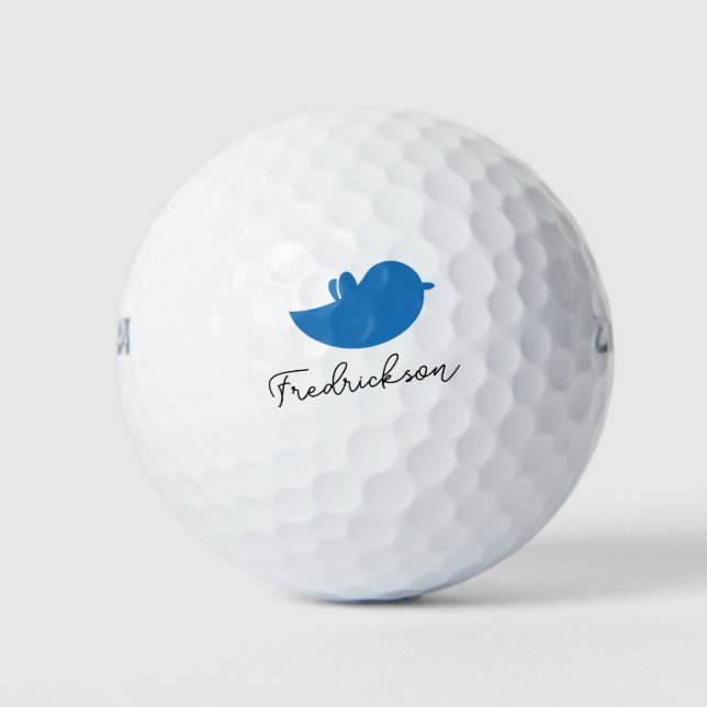 Pelotas De Golf Personalización del guión azul birdie (Anverso)