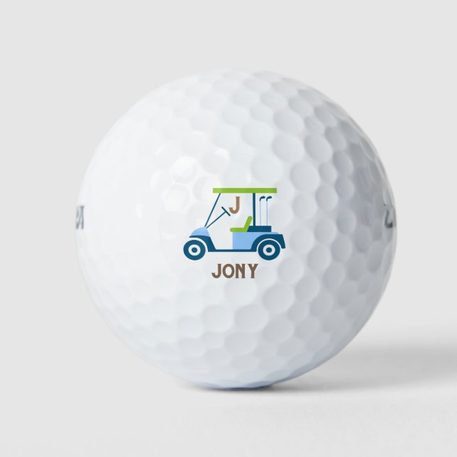 Pelotas De Golf Personalización del mejor monograma de carrito de  (Anverso)