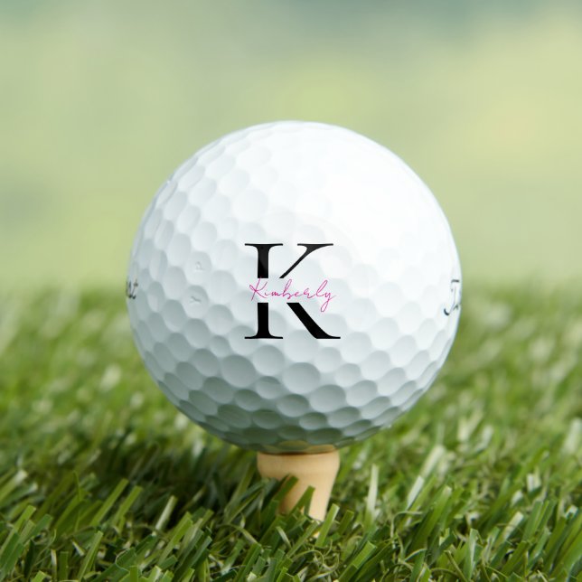 Pelotas De Golf Personalización del nombre del guión rosado calien (Camiseta in situ)