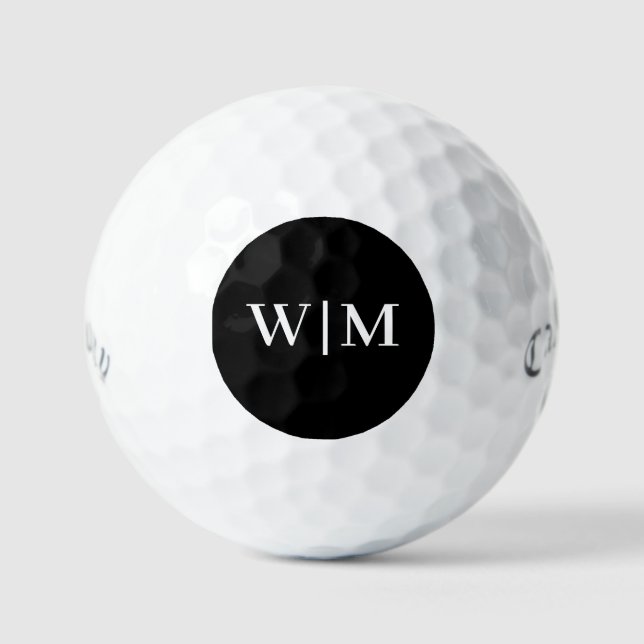 Pelotas De Golf Personalización en blanco y negro (Anverso)