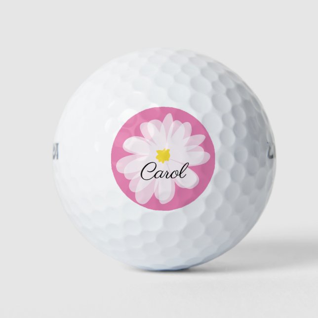 Pelotas de golf personalizadas con flor de margari (Anverso)