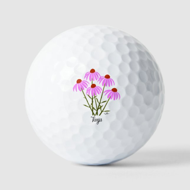 Pelotas de Golf Personalizadas con Flores de Cono  (Anverso)