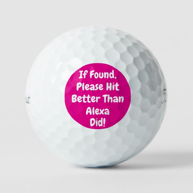 Pelotas De Golf personalizadas divertidas rosa (Anverso)