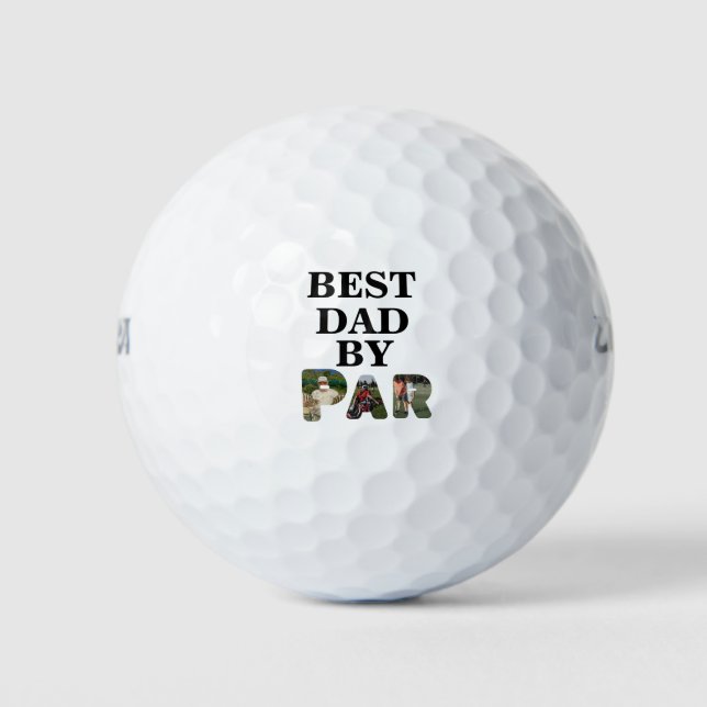 Pelotas De Golf Personalizado 3 letras forma foto mejor padre por  (Anverso)
