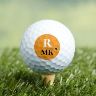 Pelotas De Golf Personalizado 3 letras iniciales color naranja