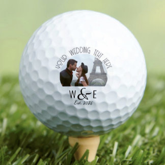 Pelotas De Golf Personalizado Art Deco Textos Boda de golf Favores