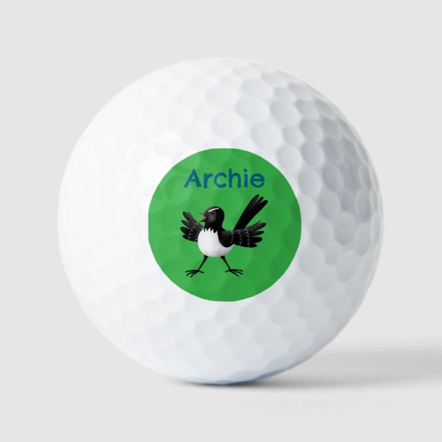 Pelotas De Golf Personalizado australiano Willie Wagtail personali (Anverso)