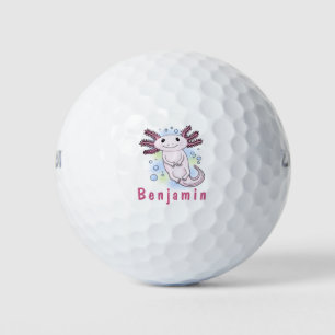 Pelotas De Golf Personalizado axolotópico rosa adorable