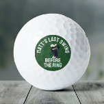 Pelotas De Golf Personalizado Bachelor Party Favor Golf Trip Groom<br><div class="desc">Golpea el campo con estilo con estas pelotas de golf personalizados del Partido del Soltero "Última Swing Antes del Anillo". Un diseño divertido y moderno para el equipo del novio. Personaliza para el perfecto viaje de golf.</div>
