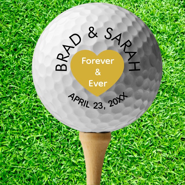 Pelotas De Golf Personalizado Bride Groom Nombre Boda personalizad (Custom Bride Groom Name Personalized Wedding Golf Balls)