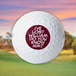 Pelotas De Golf Personalizado Burgundy Red Funny Comic Book Perdid<br><div class="desc">¡No vuelvas a mezclar las bolas! Personalice el nombre para crear unas bolas de golf únicas diseñadas para poner un latido,  un zap,  un zap en el juego de cualquiera. Diseñado por Thisisnotme©</div>