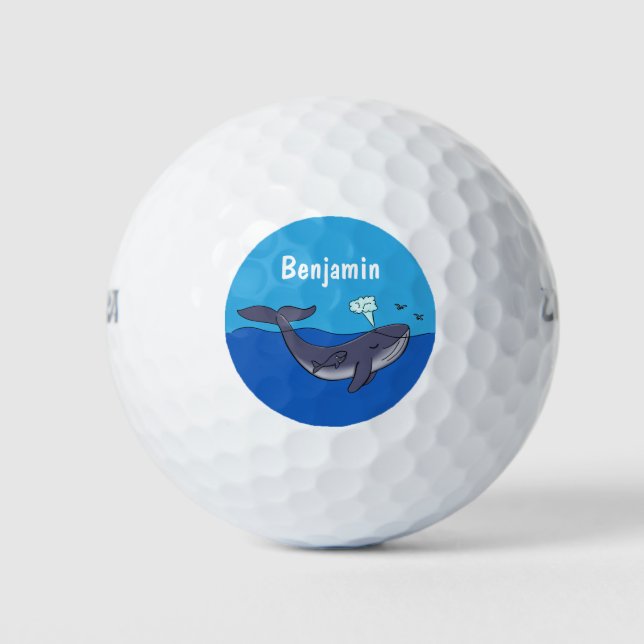 Pelotas De Golf Personalizado caprichoso de ballenas y terneros (Anverso)