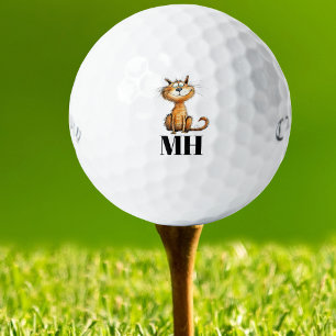 Pelotas De Golf Personalizado Cat Monogrammed