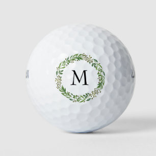Pelotas De Golf Personalizado Clásico Laurel Verde Wreath Leath Pa