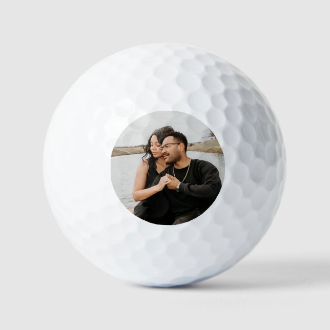 Pelotas De Golf Personalizado Couple Photo Keepsake (Anverso)