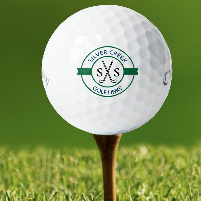Pelotas De Golf Personalizado crea su propio club de golf (Personalized monogram golf balls with logo style design. Perfect for clubs, courses & tournaments.)