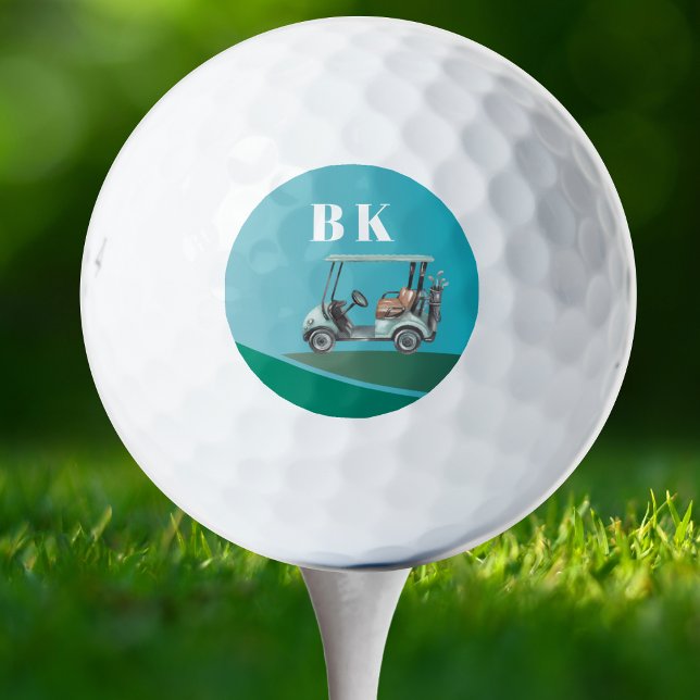 Pelotas De Golf Personalizado Crea Tu Propio Carro De Golf Monogra (Custom Golf Ball With Monogram Initials. perfect for your favorite golfer. )