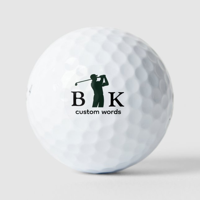 Pelotas De Golf Personalizado Crea Tu Propio Golfer Monogramado (Anverso)