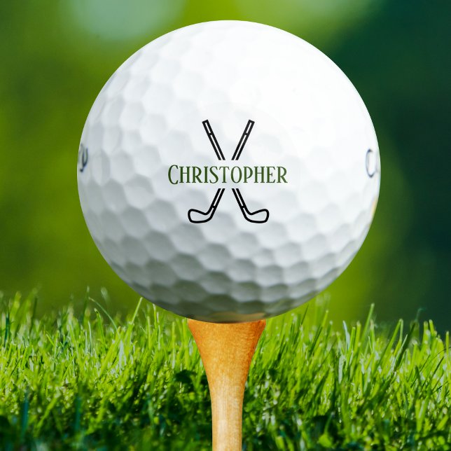 Pelotas De Golf Personalizado Crea Tu Propio Tema De Golf Monogram (Golf themed monogrammed logo style with golf clubs. Modern and simple design for golfers. )