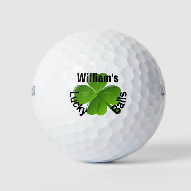 Pelotas De Golf Personalizado Cuatro Hojas De Atractivo Lucky (Anverso)