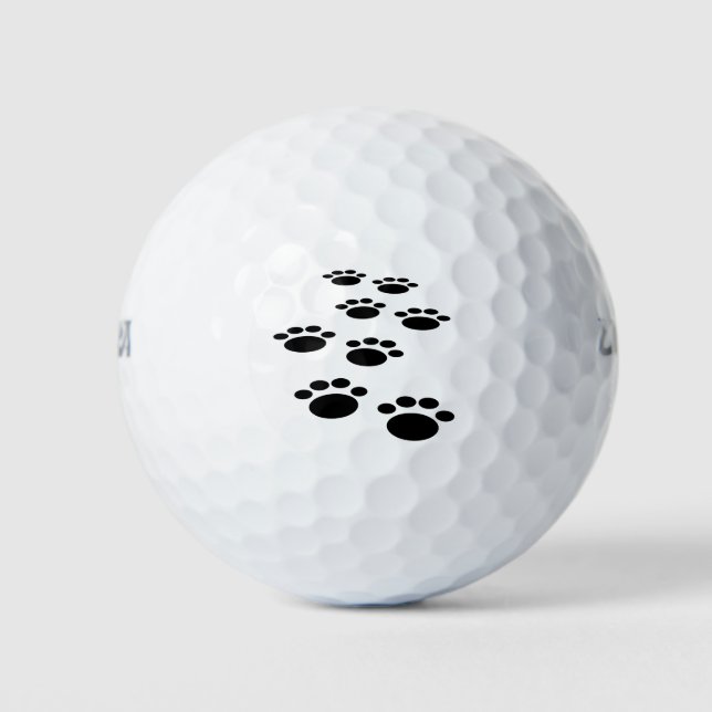 Pelotas De Golf Personalizado Cute Mascota Paw Trail (Anverso)