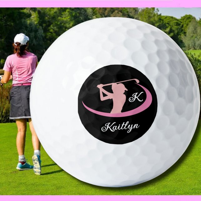 Pelotas De Golf Personalizado Damas rosadas Monograma Nombre Golfe (Subido por el creador)