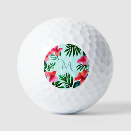 Pelotas De Golf Personalizado de acuarela de colorido tropical flo