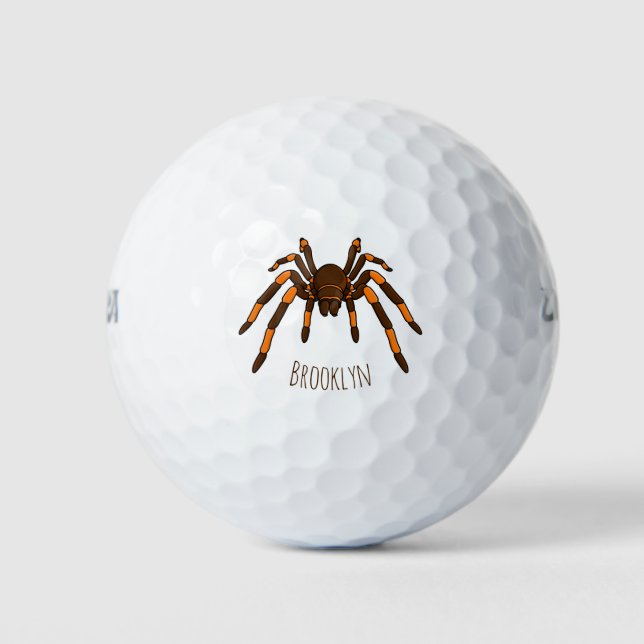 Pelotas De Golf Personalizado de araña tarántula arenosa marrón y  (Anverso)