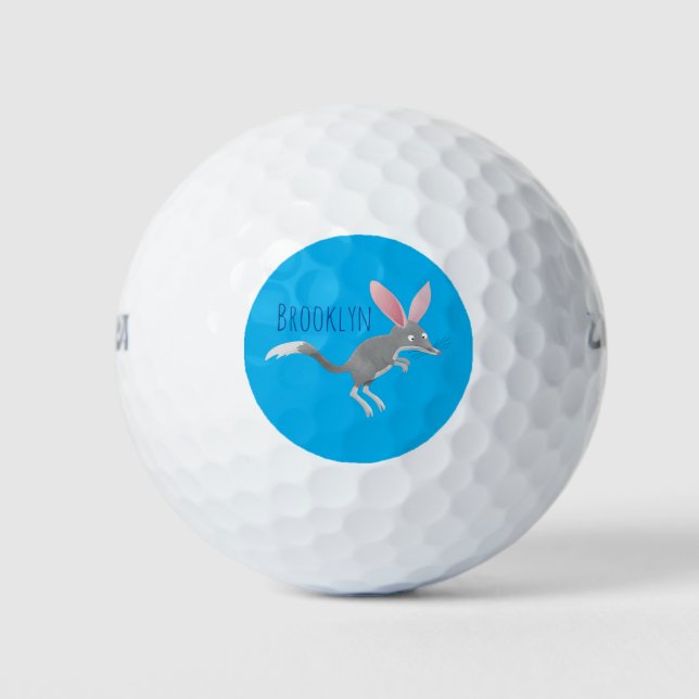 Pelotas De Golf Personalizado de bilby australiano feliz (Anverso)