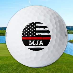 Pelotas De Golf Personalizado de bomberos Monograma Bandera de Est