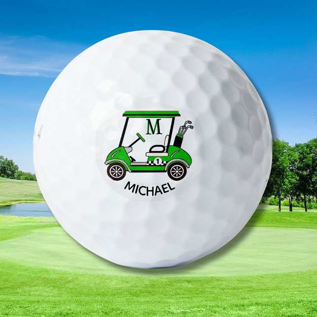 Pelotas De Golf Personalizado de carrito único Monograma Nombre Bo (Subido por el creador)