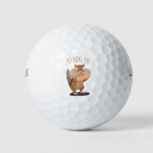 Pelotas De Golf Personalizado de chipmunk de grandes mejillas grac
