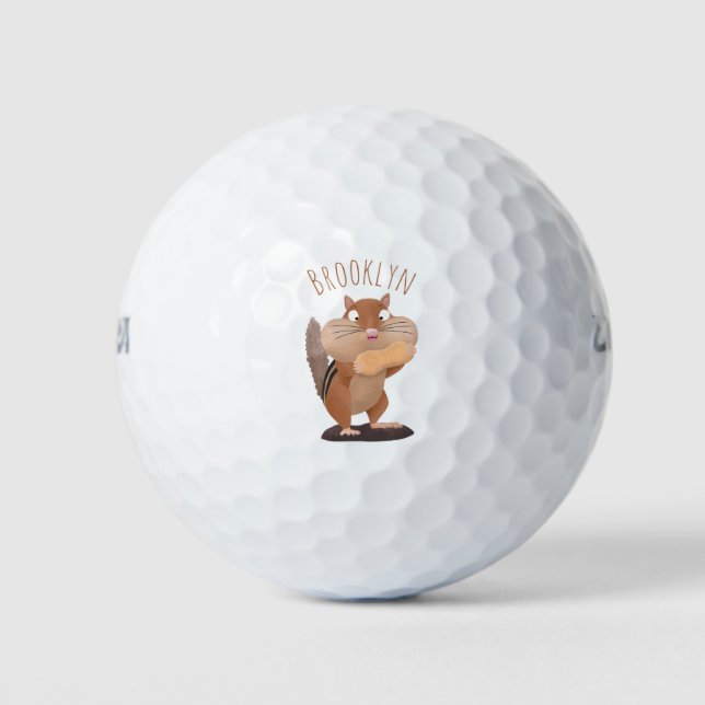 Pelotas De Golf Personalizado de chipmunk de grandes mejillas grac (Anverso)