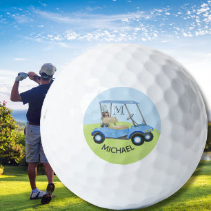 Pelotas De Golf Personalizado de color de agua azul Carro Monogram