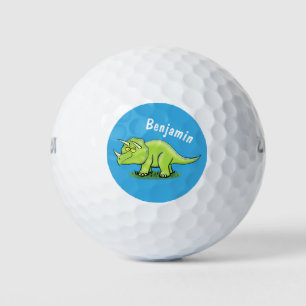 Pelotas De Golf Personalizado de dinosaurios de triceratops verde