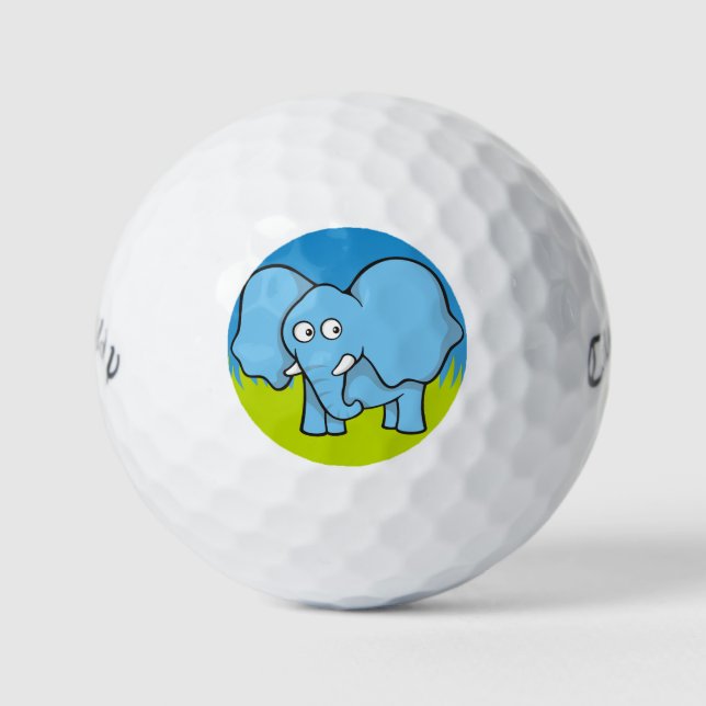 Pelotas De Golf Personalizado de elefantes azules (Anverso)