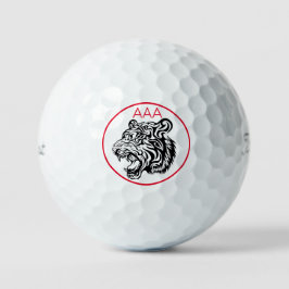 PELOTAS DE GOLF PERSONALIZADO DE ENRUTAMIENTO DE TIGRE TRIBAL MONO