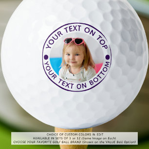 Pelotas De Golf Personalizado de fotos personalizado texto y color