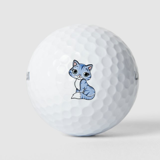 Pelotas De Golf Personalizado de gato azul (Anverso)