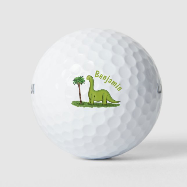 Pelotas De Golf Personalizado de los dinosaurios de brontosauro ve (Anverso)