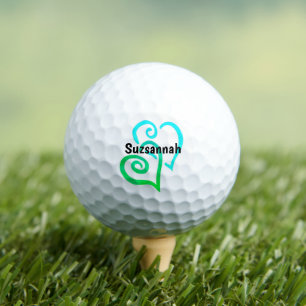 Pelotas De Golf Personalizado de nombres de corazón con vínculo tu