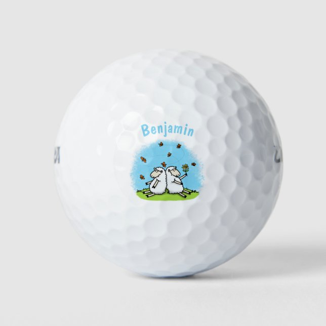 Pelotas De Golf Personalizado de ovejas y mariposas (Anverso)
