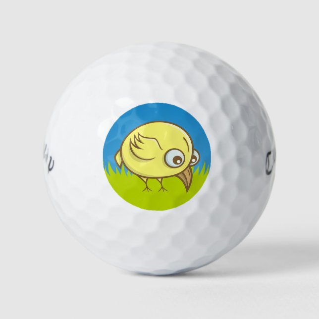 Pelotas De Golf Personalizado de pájaro amarillo (Anverso)