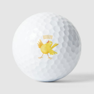 Pelotas De Golf Personalizado de pájaro canario amarillo cantando 