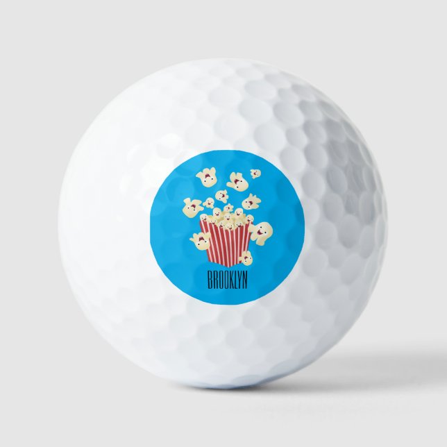 Pelotas De Golf Personalizado de palomitas de palomitas graciosas (Anverso)