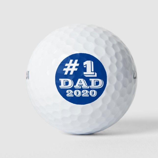 Pelotas De Golf Personalizado de papá número uno azul 2020 (Anverso)