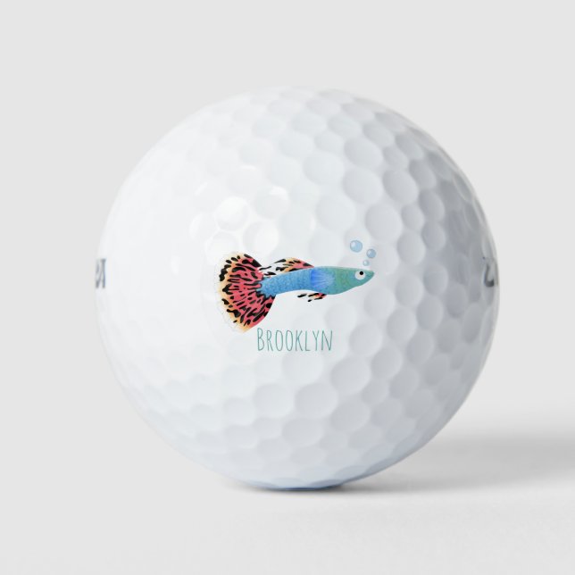 Pelotas De Golf Personalizado de peces tropicales adormilados (Anverso)