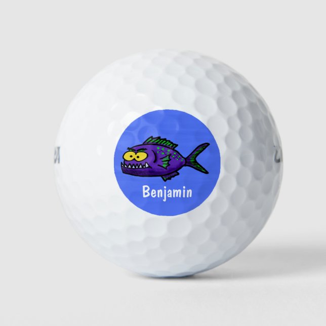 Pelotas De Golf Personalizado de pescado piraña (Anverso)